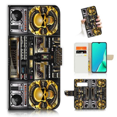 ( For Google Pixel 7A ) Wallet Flip Case Cover AJ23555 Skull Boom Box