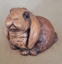 Cookie The Stone Bunny Telle M Stein Fat Little Brown Rabbit 4.5" Tallx5.5" Long