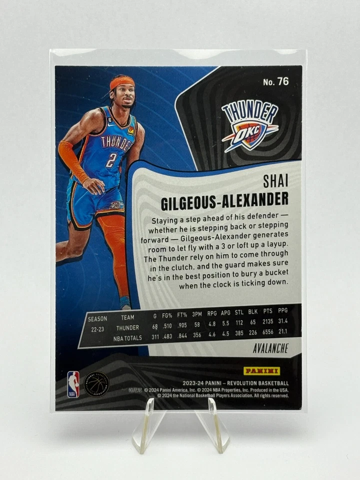 2023-24 Panini Revolution - Shai Gilgeous-Alexander #76 Avalanche OKC Thunder - Image 2 of 2