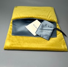 New Gucci Soft Case Bag Padded Yellow Velvet X-Large Pouch Original