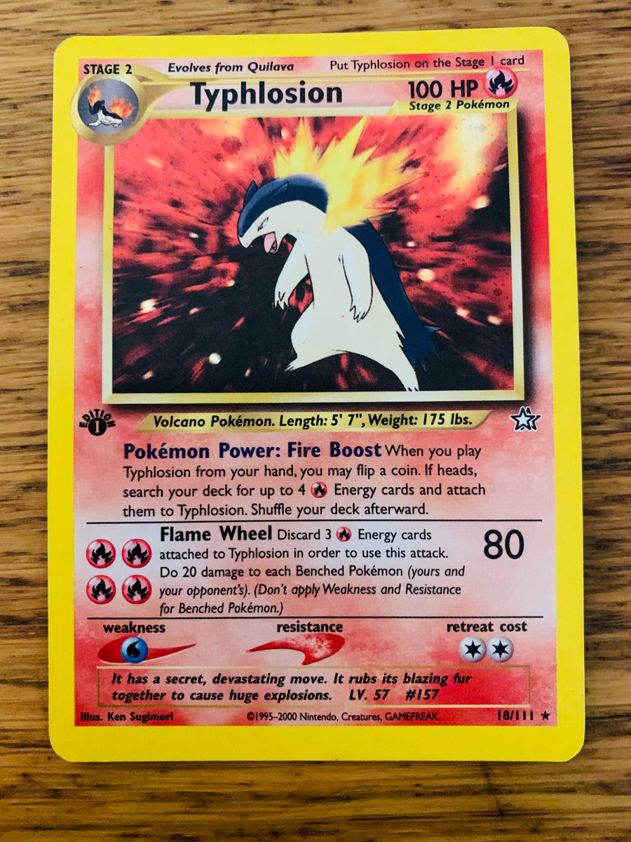 1st Edition Typhlosion (18/111) Holo Neo Genesis Set Pokemon Card