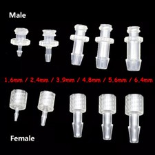 1.6-6.4mm Luer Lock Connector Male/Female Thread Hose Barb Tail Straight Fitting