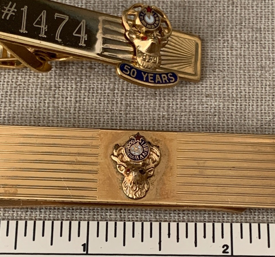 Pince à Cravate Ancienne Elks (Fraternal Order Of) – Vintage Doré