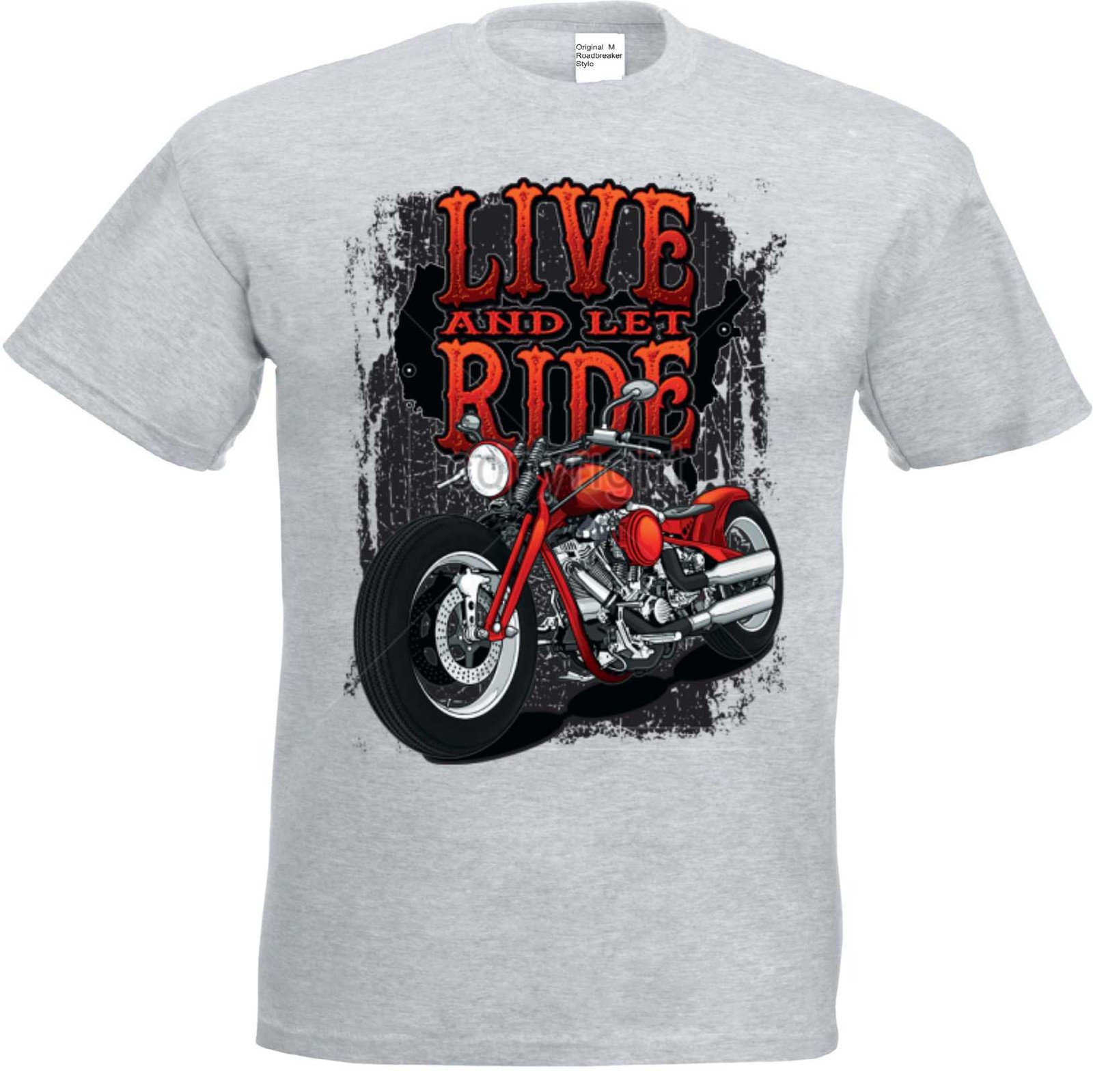 ALTRA T shirt Ash Chopper V Twin Biker motivo Chopper&oldsch modello Live And Let