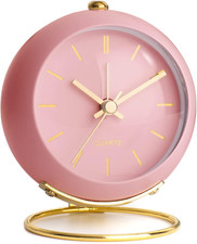   Battery Operated Desk Alarm Clocks with Light,Retro Silent No Ticking Analog S