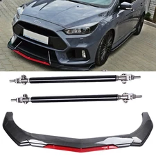 Front Bumper Lip Spoiler Splitter Body Kits Strut Rod For Ford Focus Carbon