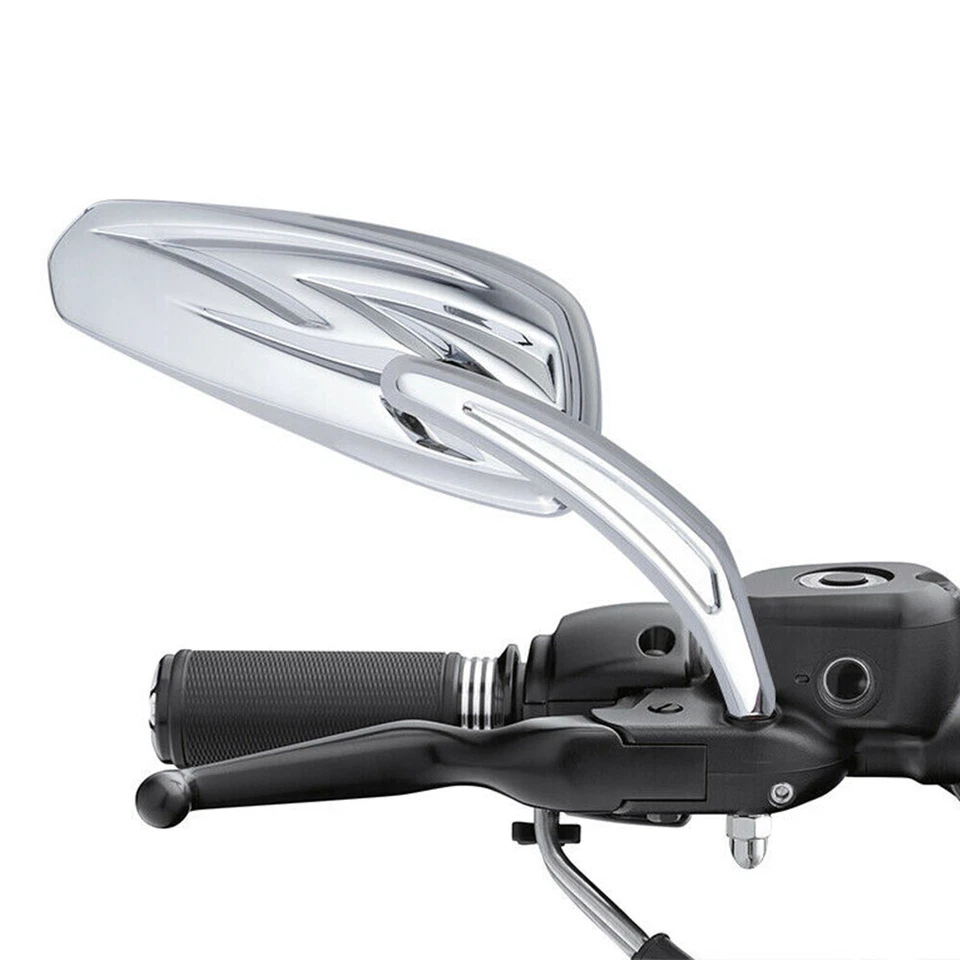 Chrome Tapered Tribal Mirrors For Harley Davidson Street Glide Road Glide V-Rod Foto 4 de 4