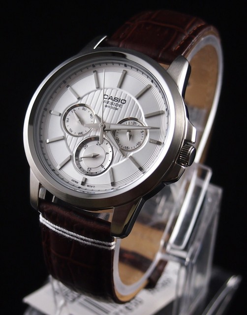 Casio Beside Mens Classic Analog White Watch Bem-307l-7 100 Authentic for  sale online | eBay