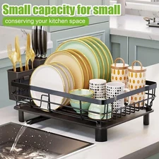Sink Dish Drying Rack Stainless Steel Kitchen plate bowl Dish Drainer drip tray