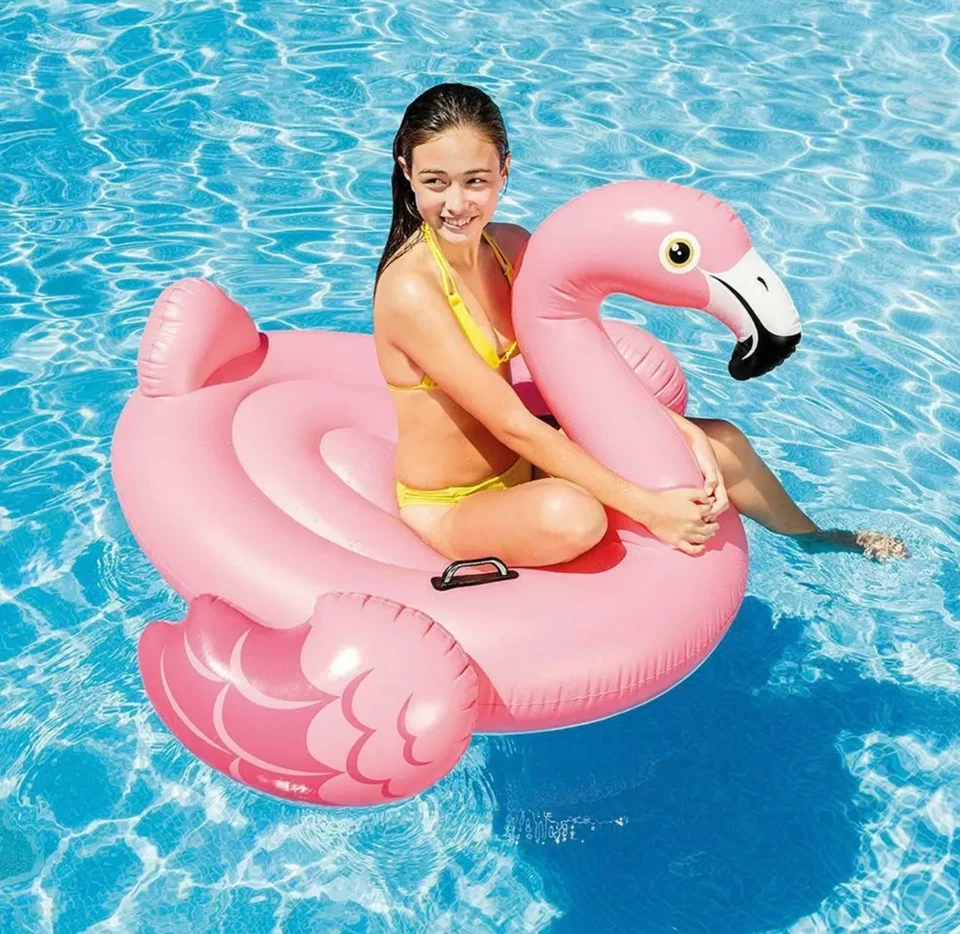 Inflatable Flamingo Ride-On Pool Float, 58" x 58" x 32" - Image 2 of 4