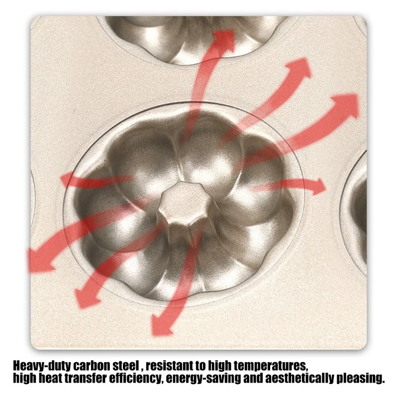 Pack Of 2 Rusts Resistant Baking Tool Stainless Steel 6 Cup Cake Pan for Kitchen