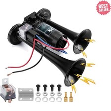 HK 12V 150db Air Horn for Truck, Super Loud Dual Trumpet Air Horn Kit with Co...
