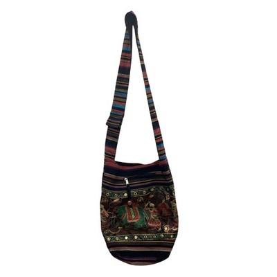 Tribe Azure Boho Elephant Print Crossbody Bag