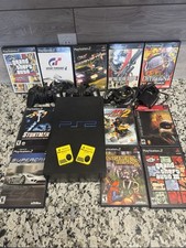 Sony PlayStation 2 Black Game Console With Two Controllers And 11 Exiting Games 