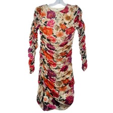 Express Floral Ruched Bodycon Dress S High Compression NWOT