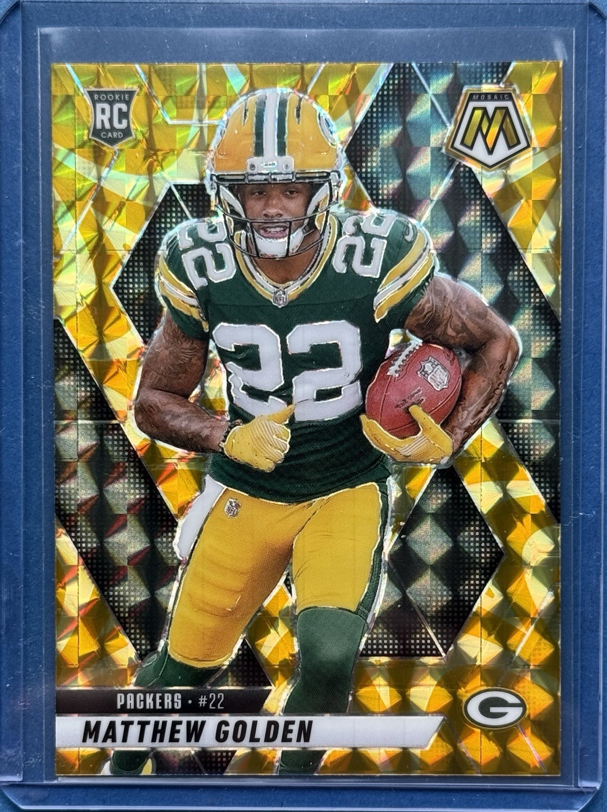 2025 Panini Mosaic RC Matthew Golden WR Reactive Yellow #323