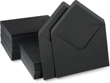 200 Pack Black Envelopes 5 x 7 Inch for Invitation Wedding Card Envelopes Sel...