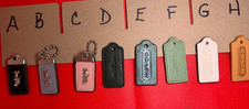 Leather COACH SIGNATURE CHARMS KEY FOB KEY RING select 1.75" .75" inch approx