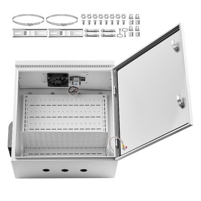 Uimoso Outdoor Steel Electrical Enclosure 23.62x23.62x11.81 in Junction Box