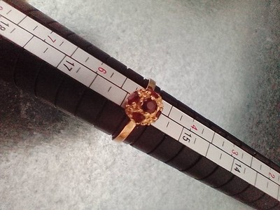 Frauen Kuppel Ring Krone Garnet 750 Gold 18k Style Luxus Vintage Ring 