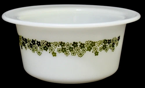 PYREX #75 Round Butter Dish Margarine Bowl Spring Blossom Crazy Daisy • No Lid