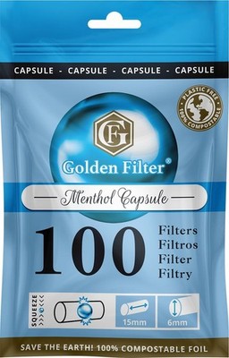 Golden Filter Menthol Capsule Slim 6mm (1x 20 Bt. a 100 Filter = 2.000 Filter)
