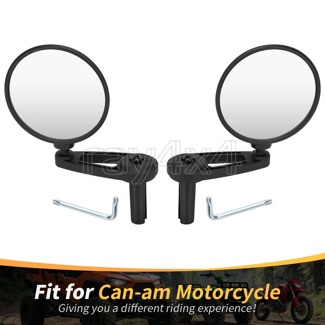 PAIR Rear View Side Mirrors For Can-Am 2019-2025 Ryker 600 & 900 Left Right Set