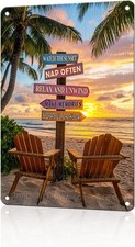 Retro Surfboard Beach Coastal Surfer Girl Tin Metal Signs Home D cor 8x12
