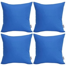 4-Pack 100 Cotton Comfortable Solid Decorative Throw 22x22 inch/ 55x55cm Blue