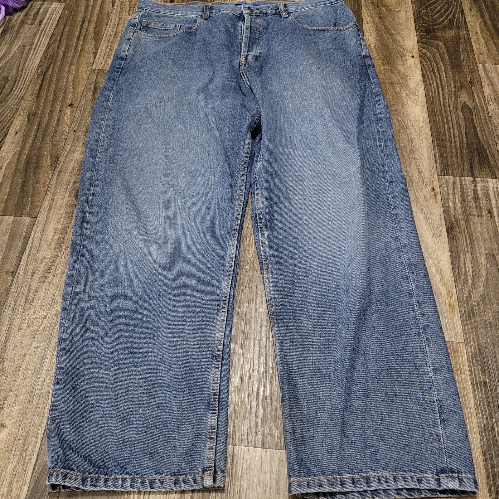 Mens Fit 38x34 Blue Baggy Skater Denim Y2k Grunge Button Fly