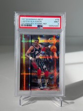 1997-98 Bowman's Best Hakeem Olajuwon Techniques Atomic Refractor T8 PSA 9