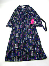 VTG Pennypacker Belted Dress Womens 18 Abstract Nylon Chic Officewear NWT