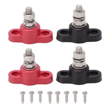 4Pcs Battery Terminal Blocks 12V 24V Safe Red Black Power Stud Battery Junction
