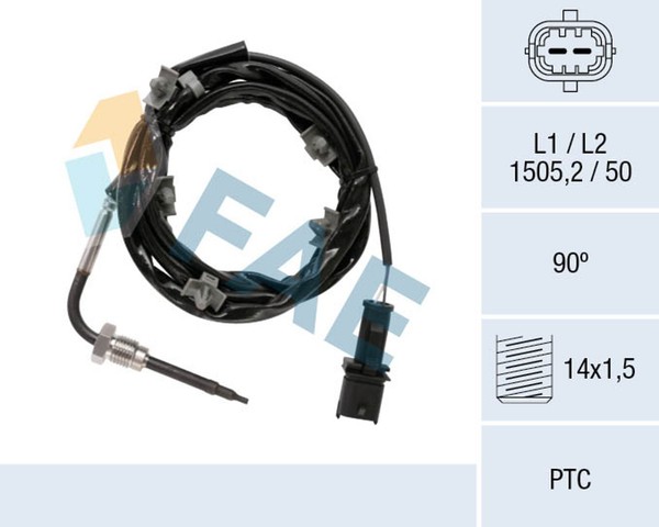 Sensor Abgastemperatur Fae 68088 M14X1,5 FüR Opel Astra Gtc A04 Caravan L70 A05-image