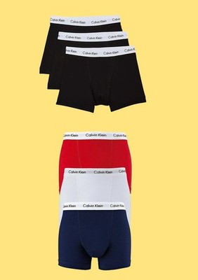 Calvin Klein Herren Cotton Stretch Boxershorts, 3er Pack schwarz oder weiß/rot/schwarz