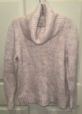Loft Sweater Pink Speckled/Confetti/Flecked Cowl Neck Size Small Long Sleeve