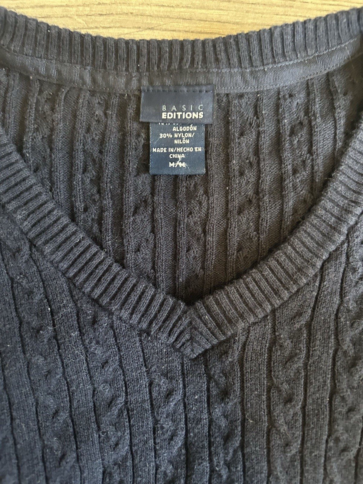Casual Chic Navy Blue “Basic Editions” Cable Knit… - image 3