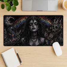 Goth Queen Rainbow Desk Mat Dark Fantasy Mouse Pad Gothic