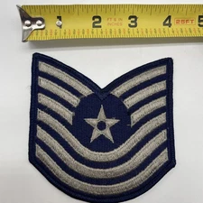 U.S. Military Air Force Master Sergeant Rank Patch Insignia E-7 Blue Grey 4”