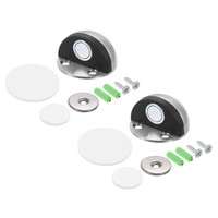 Magnetischer TüRstopper Fang,2Stk Edelstahl Bodenmontage TüRstopper, Silberfarbe