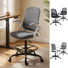 Mesh Standing Desk Chair Adjustable Office Chair w/ Flip-up Armrests Refurbished