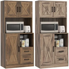 HOMCOM Farmhouse Kitchen Pantry, 71" Tall Storage Cabinet