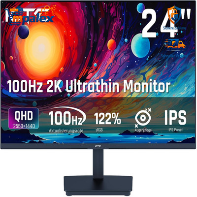 24 Zoll QHD 2K 100Hz IPS Monitor Anti-Blue Light HDMI DP Gaming