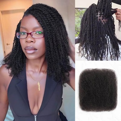 Afro Kinkys Human Hair Extensions 20 Inch Natural Black 50G Bulk Dreadlock Locs