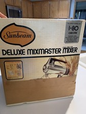 Vintage Sunbeam Mixmaster Mixer Chrome Brown 12 Speed New Pretty Boxed 1-80 NOS
