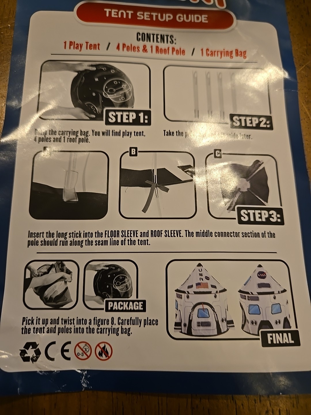 Rocket Ship Play Tent Pop up Play Tent Kids Indoor Outdoor Spaceship Playhouse