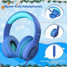 Mpow Kids Wired Headphones Over Ear 85/94dB Volume Limiter Earphones  Sharing
