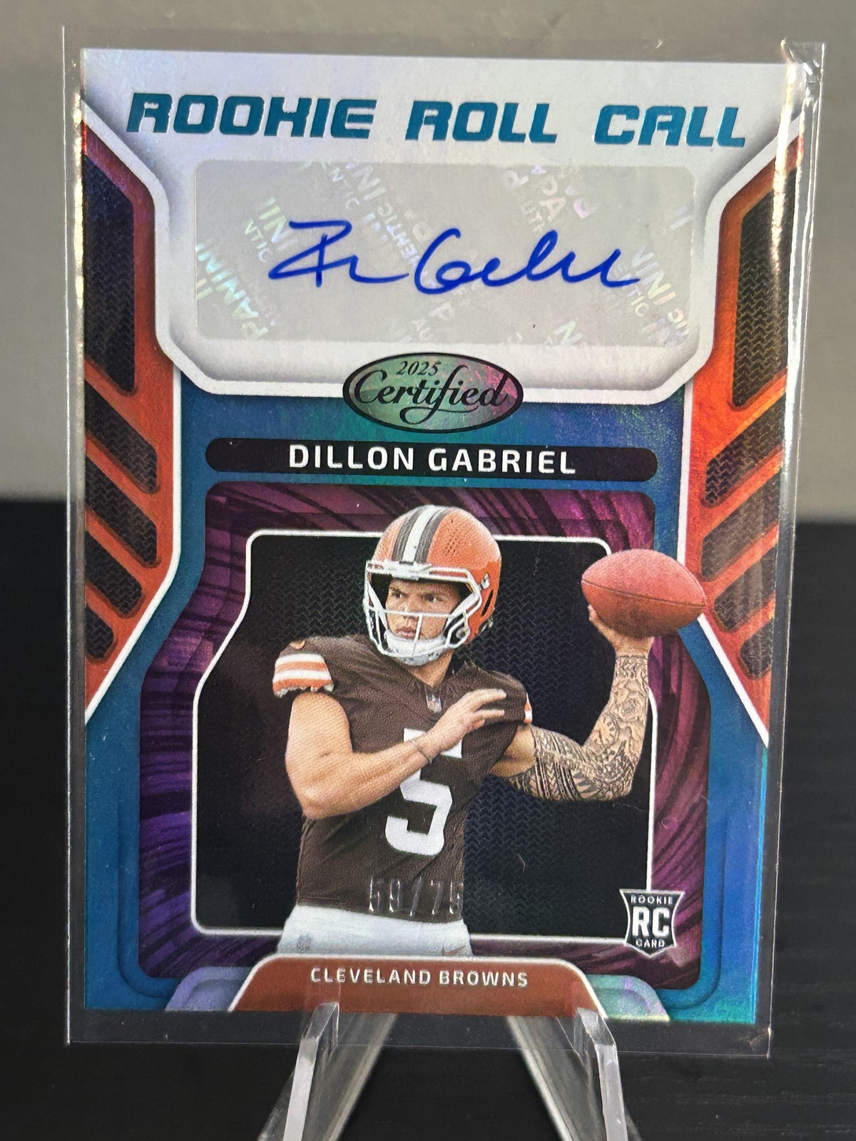 2025 Panini Certified #RRC-DGL Dillon Gabriel Rookie Roll Call Auto Teal #/75