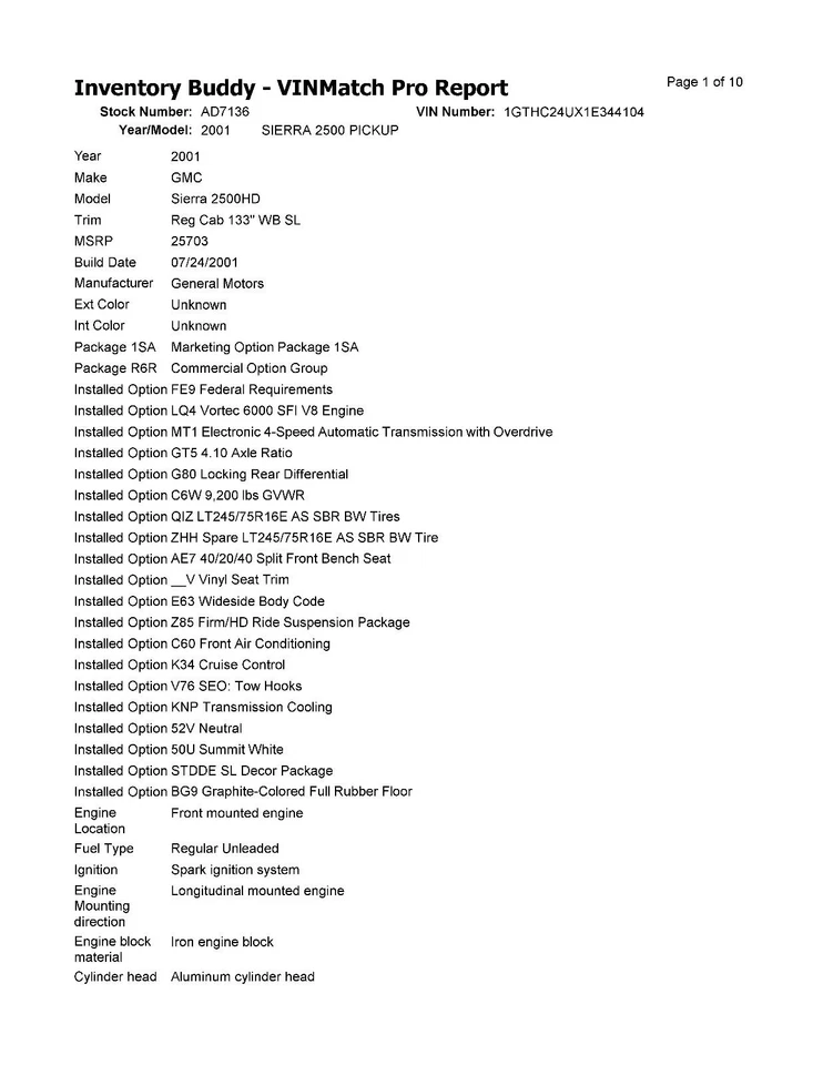 Used Fuel Tank fits: 2001 Gmc Sierra 2500 pickup 8' box Grade A - Imagem 4 de 4