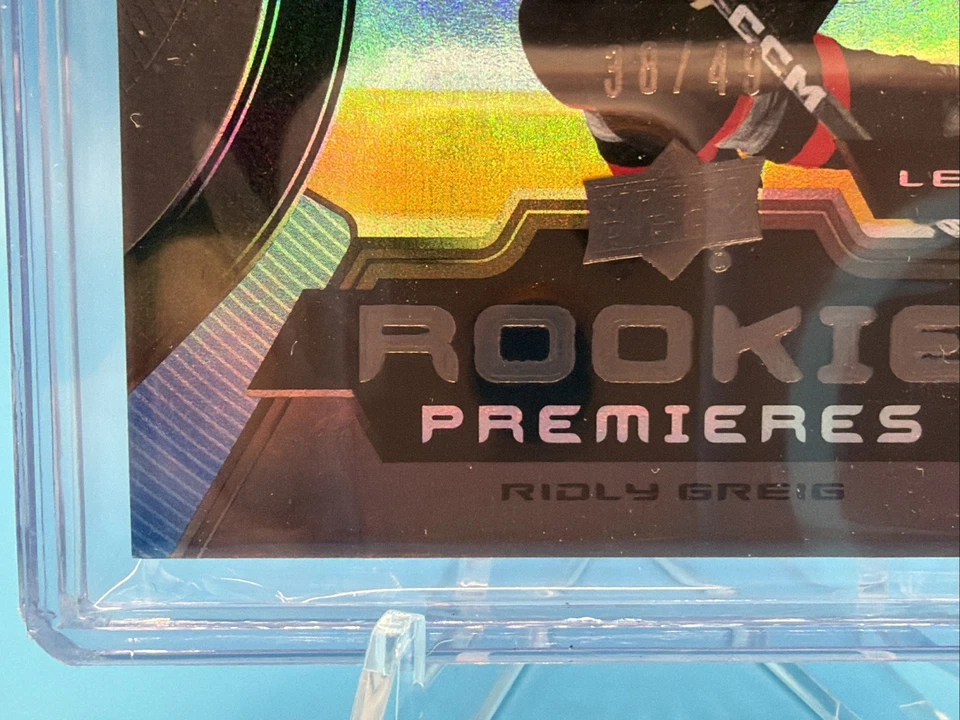 3 CLR ROOKIE RC PATCH /49! 2023-24 UD Trilogy # 139 RIDLY GREIG OTTAWA - Image 4 of 4